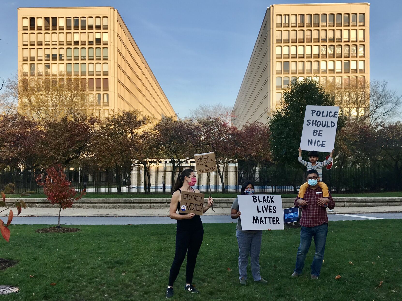 Neighbors protest together at Monoxide Island